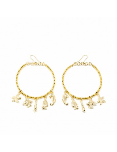 Boucles d´oreilles Femme Shabama Formentor Laiton En or 6 cm pas cher 