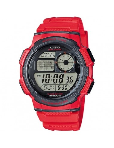 Montre Homme Casio WORLD TIME ILLUMINATOR Rouge (Ø 43 mm) Venez acheter